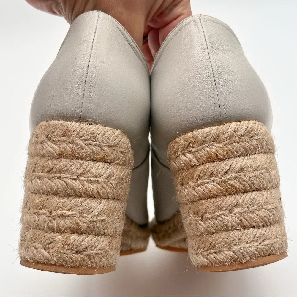 CHANEL CC Logo Cap Toe Lambskin Suede Espadrille Wedges Espadrilles EU 42 - Picture 10 of 13